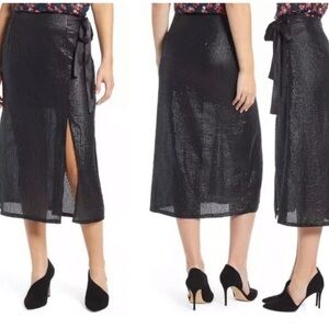 Something Navy Black Sequin Skirt Sz S NWOT